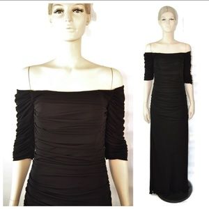 Badgley Mischka Black Belle Off Shoulder Gown 6